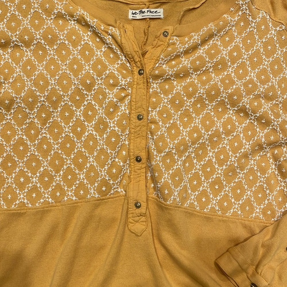 Free People Henley Embroidered Long Sleeve - Picture 8 of 13
